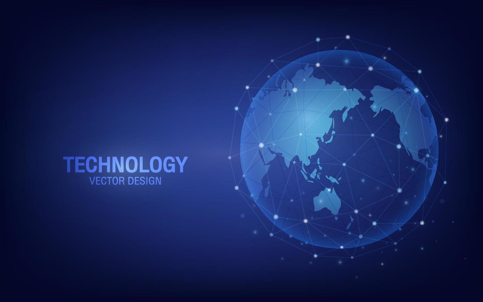 globale Netzwerkverbindung. digitale Welt, Technologievektorillustration vektor