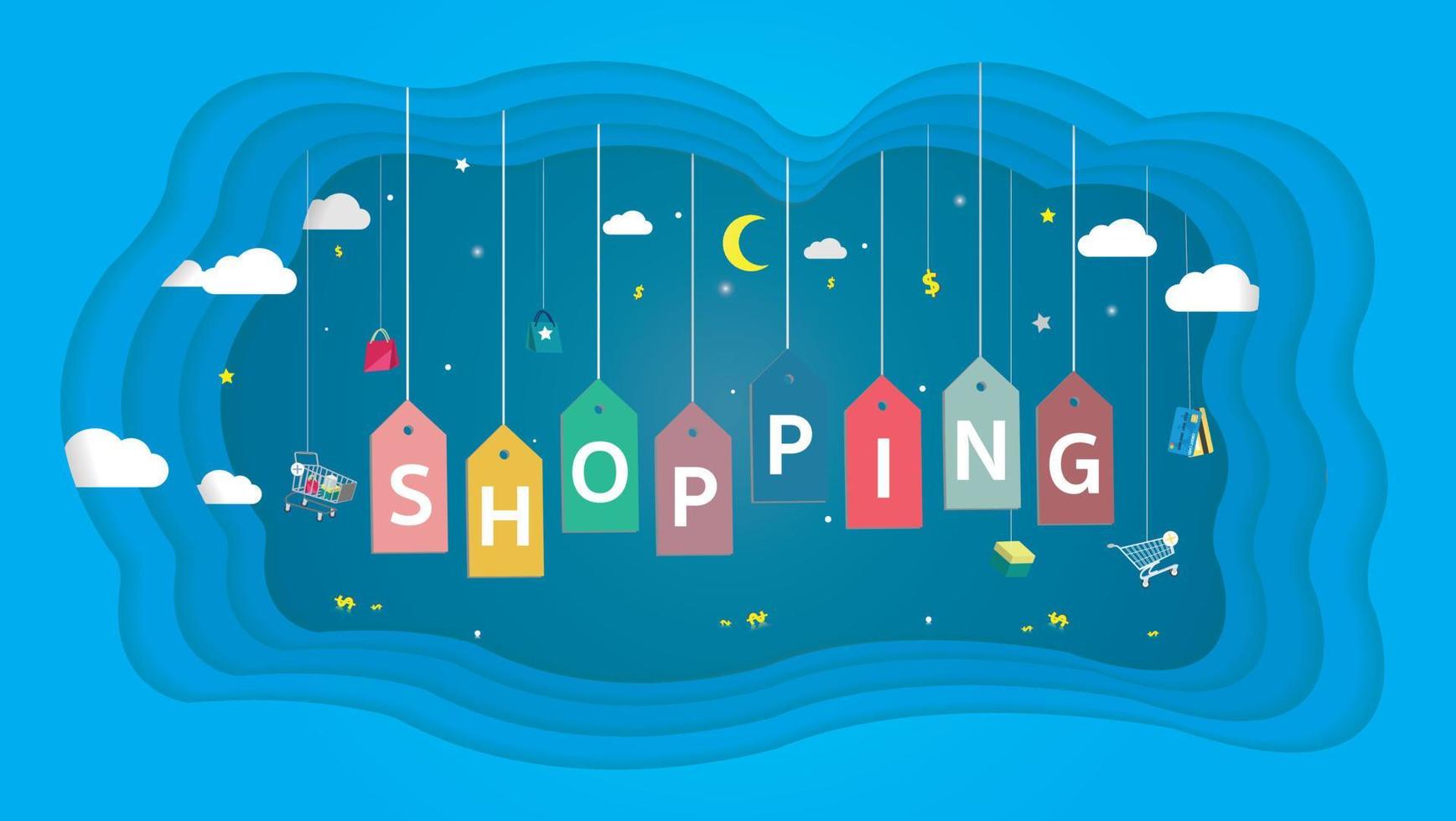 Online-Shopping-Konzept. Vektor-Illustration des Online-Shopping-Konzepts. Online-Shopping-Banner. vektor