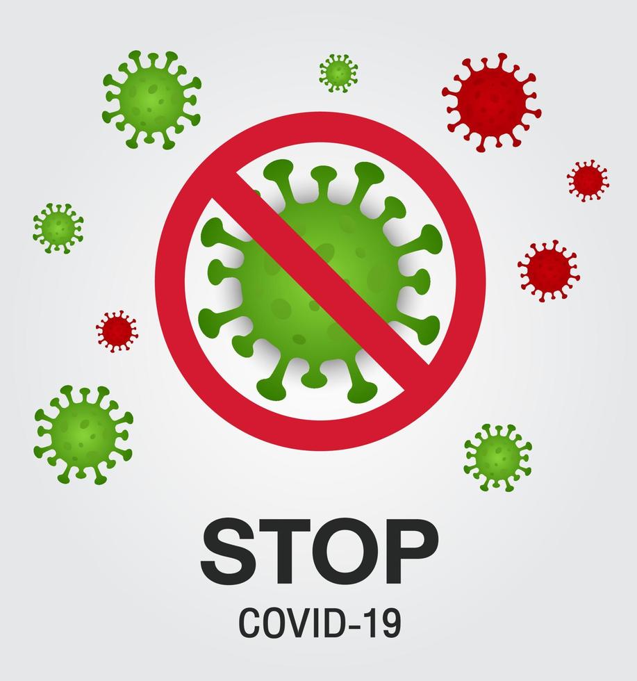 Virus-Stopp-Symbol. Coronavirus-Schutzsymbol., Stoppen Sie das Covid-19-Zeichen und die Symbolvektorillustration vektor