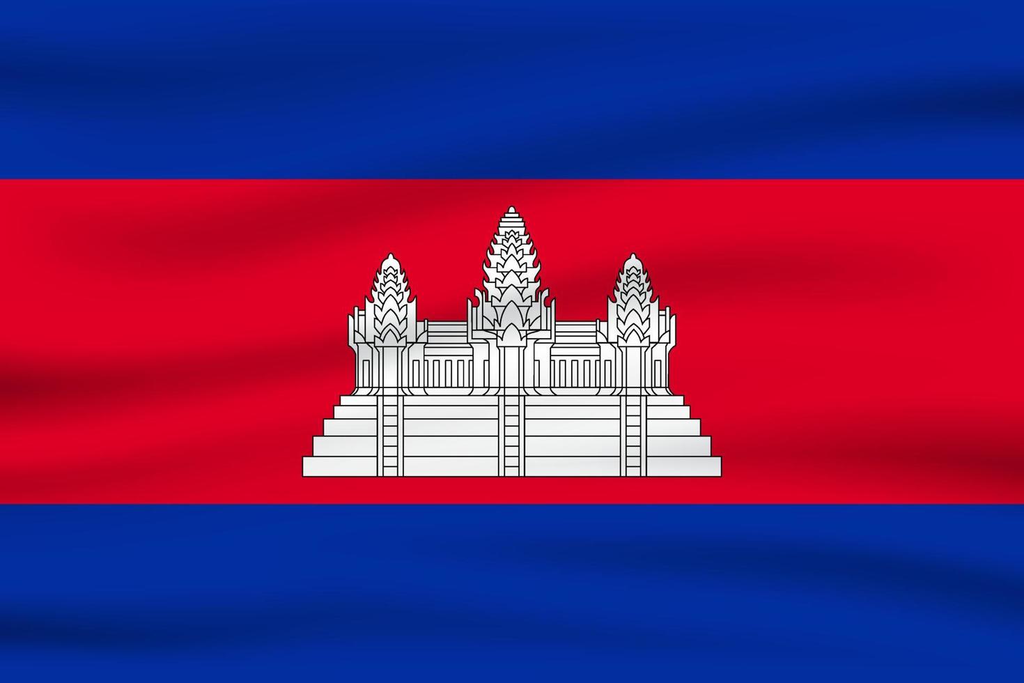 wehende Flagge von Kambodscha. Flagge Kambodscha. Vektor-Illustration von Thailand 3D-Symbol vektor