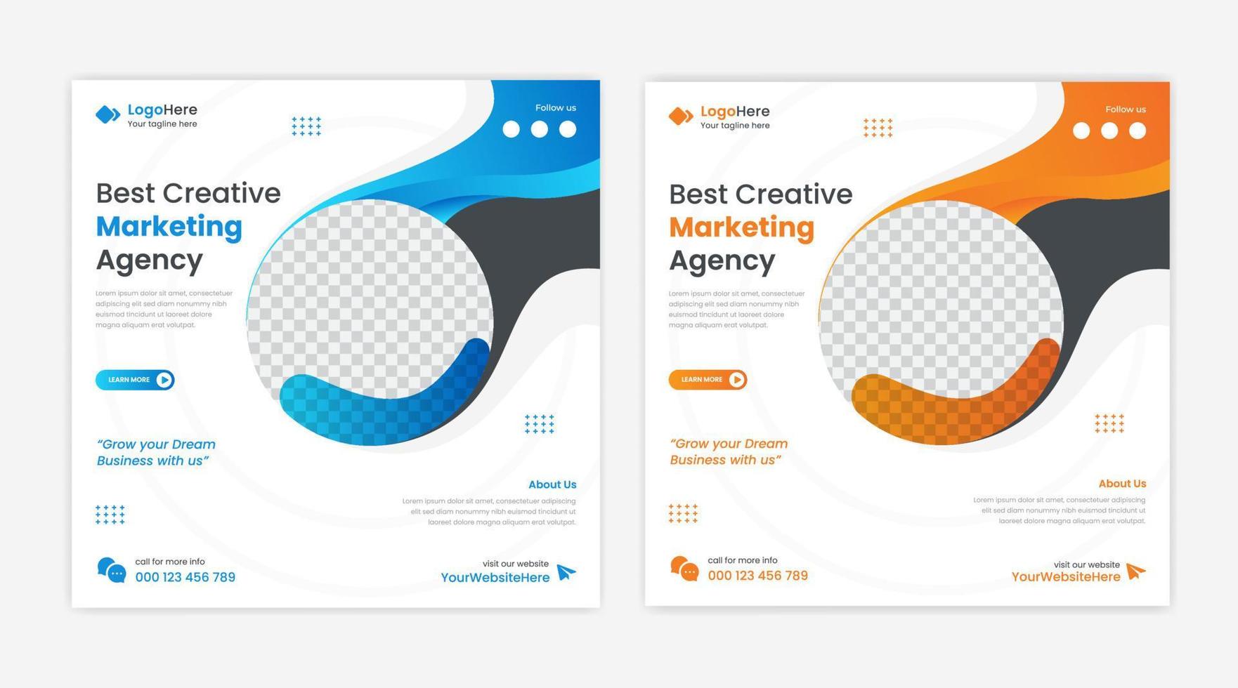 Kreatives Corporate Business Profil Social Media Post Template Design mit modernen Farbverlaufsformen Vektor