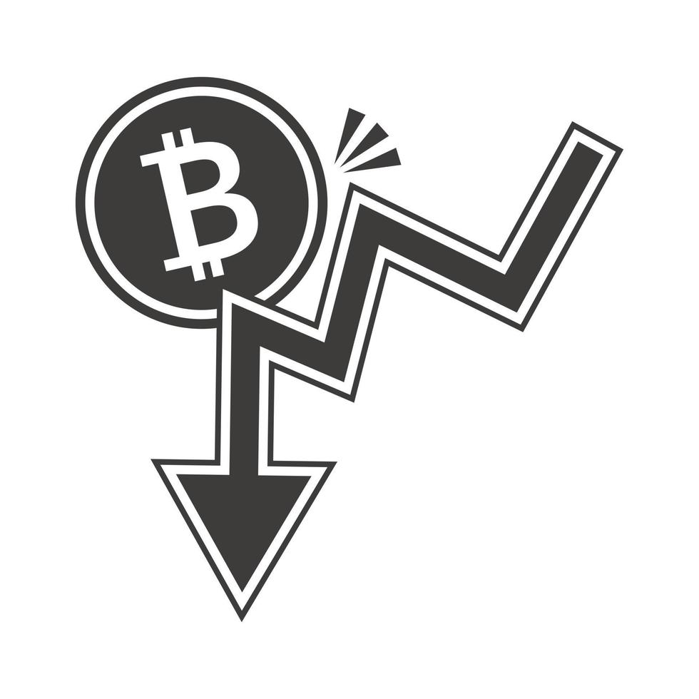 bitcoin faller i pris. vektor