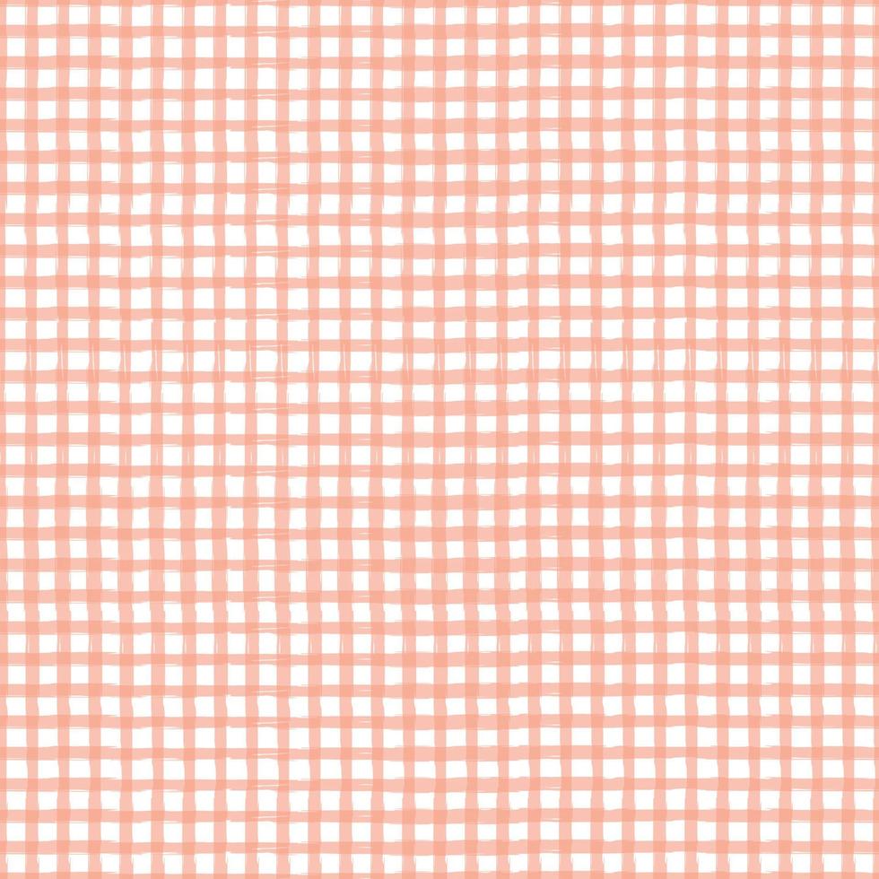Gingham-Muster nahtloser karierter Wiederholungsvektor in Orange und Weiß. Design für Druck, Tartan, Geschenkpapier, Textilien, karierter Hintergrund für Tischdecken. vektor