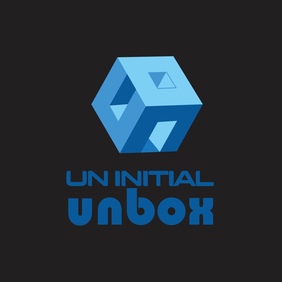 Initiale un-Logo-Box 3D-Logo vektor