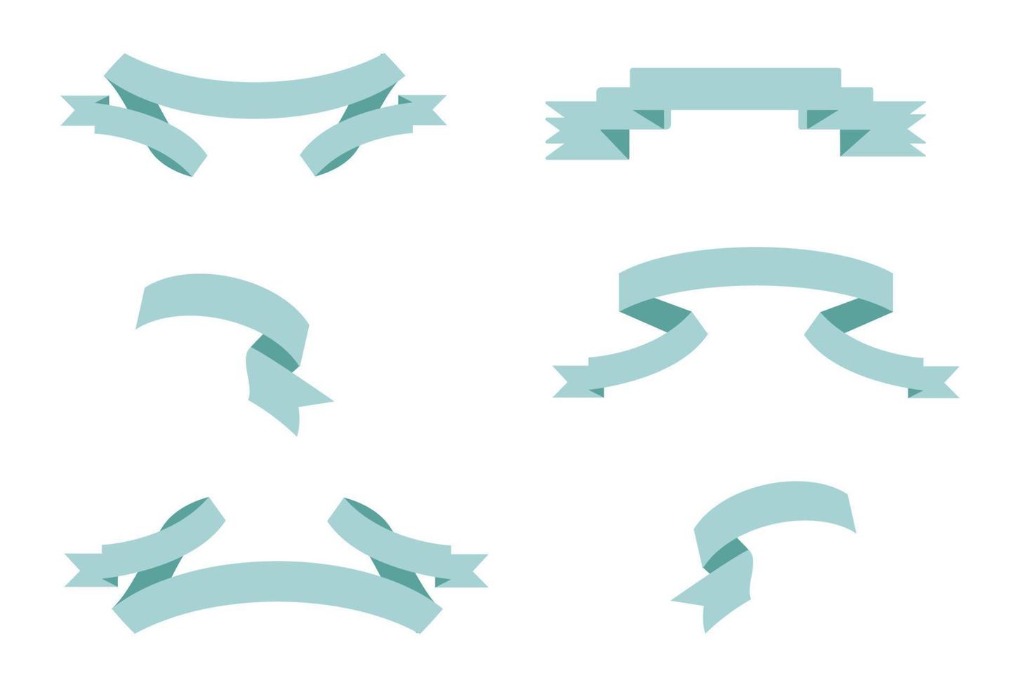 blått pastellband set i isolerade vit bakgrund, vektorillustration vektor