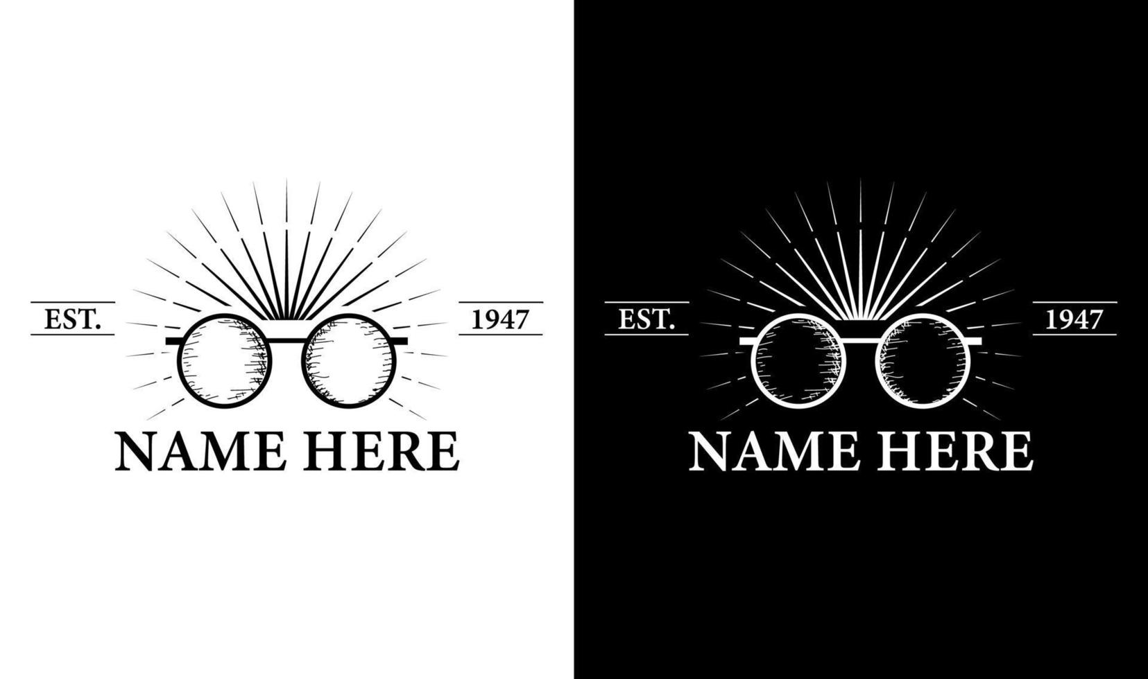 eleganta glasögon vintage retro märke etikett emblem logotyp design inspiration vektor