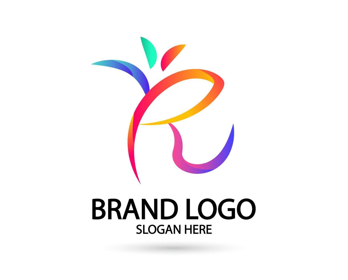 Luxus-Buchstabe-R-Logo-Vorlage in Farbverlauf. königlicher Premium-Logo-Vorlagenvektor vektor