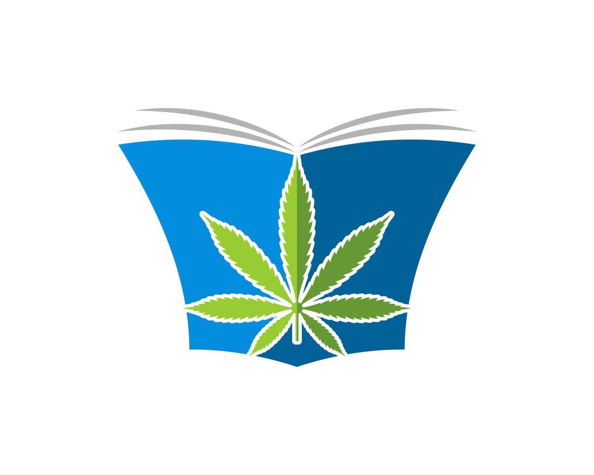 medizinisches Buch mit Cannabisblatt drin vektor