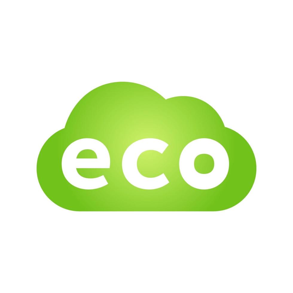 eco grönt moln pratbubbla ikon vektor