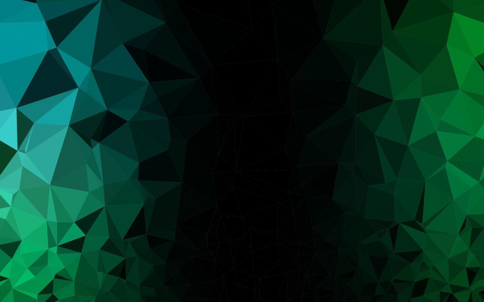 mörkblå, grön vektor abstrakt polygonal omslag.