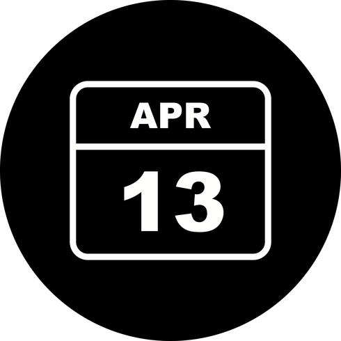 13 april Datum på en dagskalender vektor