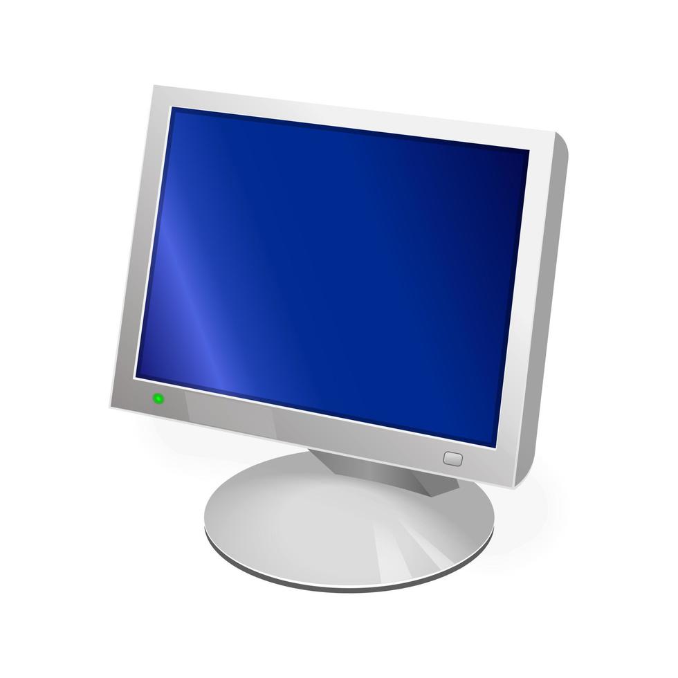 volumetrisches Monitorsymbol für PC oder Systemeinheit vektor