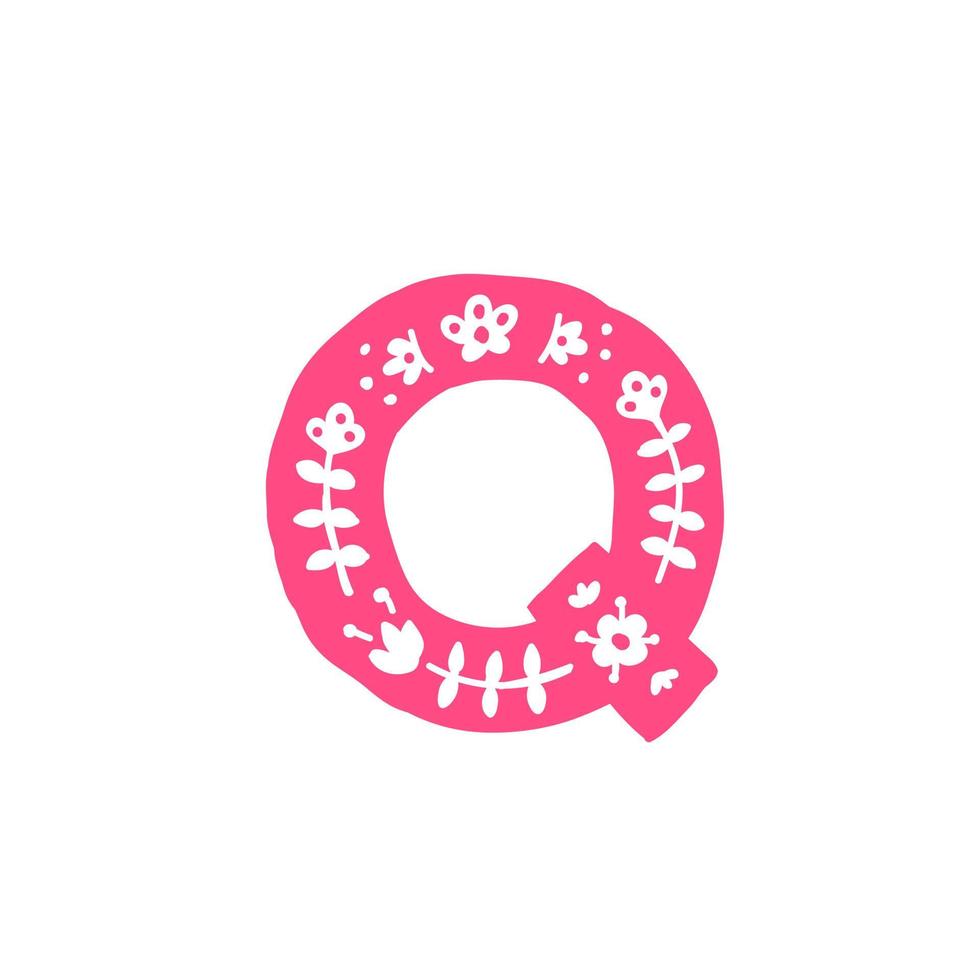 rosa Brief mit Ornament. Applikation für Kleidung. Logo für das Unternehmen. vektor