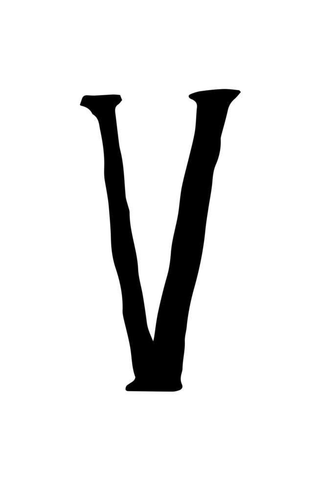 holprige längliche Schrift. Vektor. Großbuchstabe. ungleichmäßige Schriftart. Buchstaben sind Symbol für die Gestaltung eines Posters, Flyers oder einer Präsentation. Zeichen für Logo. vektor