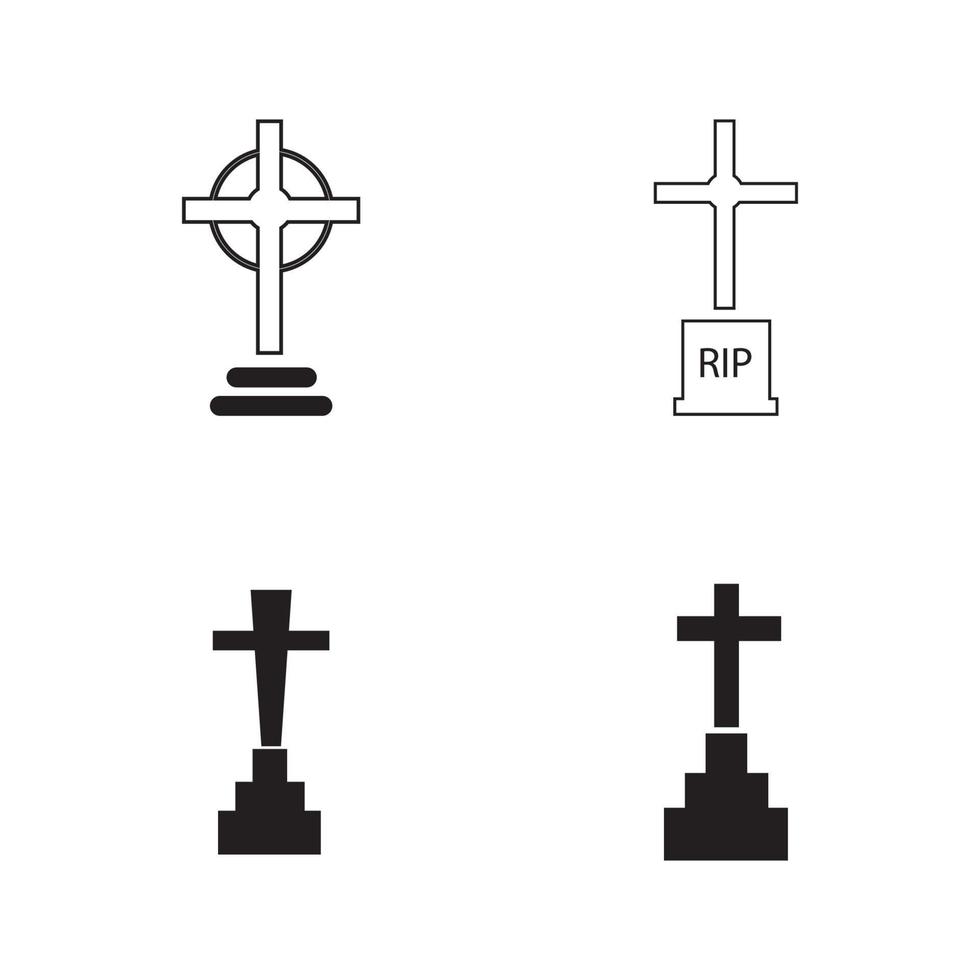 christlicher Friedhof Symbol Vektor-Illustration Design-Vorlage vektor