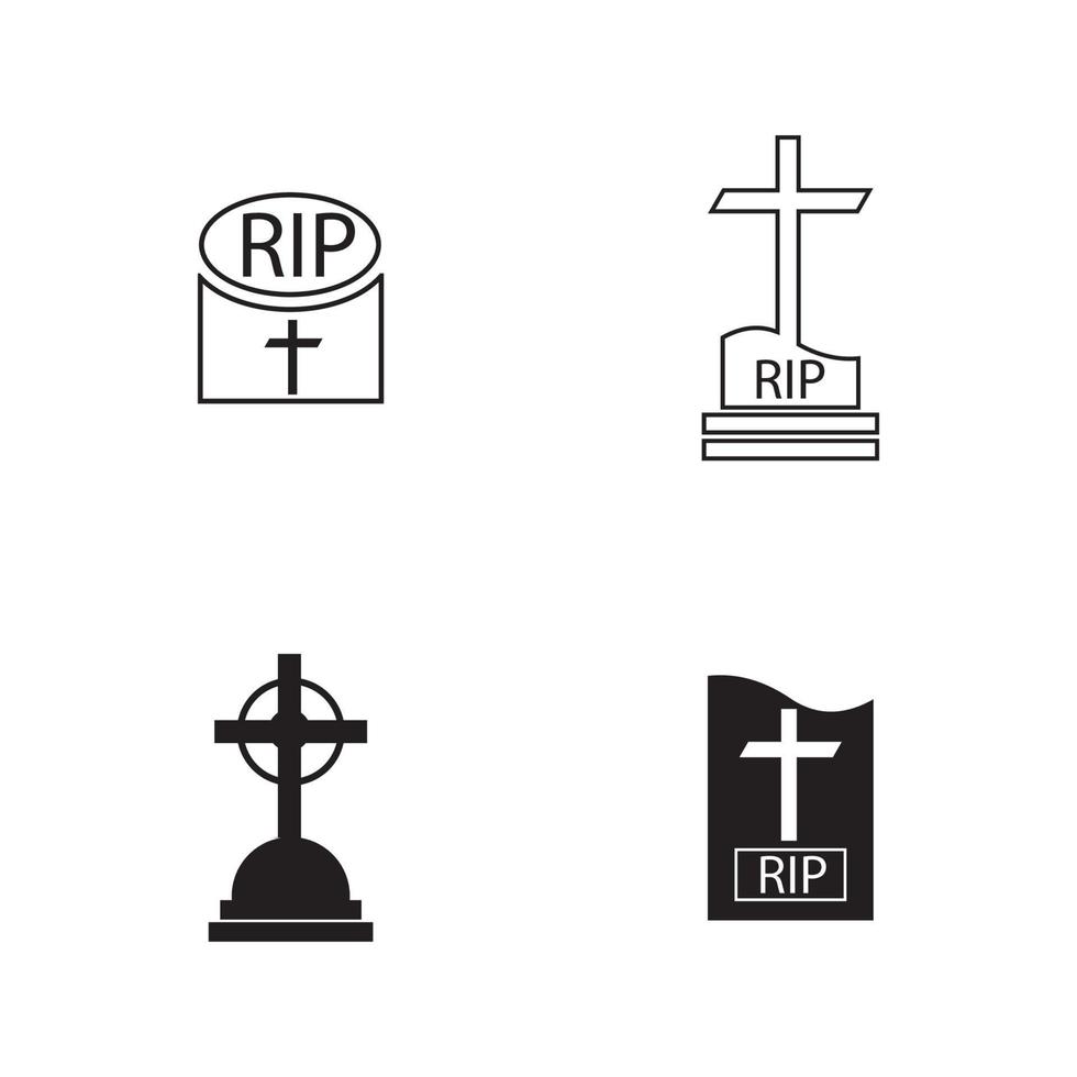 christlicher Friedhof Symbol Vektor-Illustration Design-Vorlage vektor