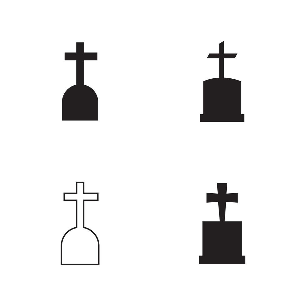 christlicher Friedhof Symbol Vektor-Illustration Design-Vorlage vektor