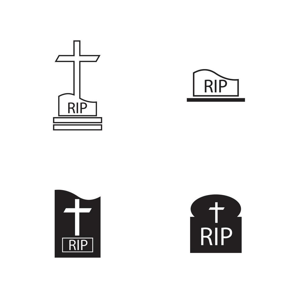 christlicher Friedhof Symbol Vektor-Illustration Design-Vorlage vektor