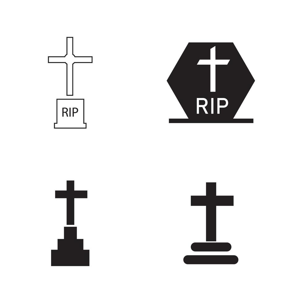 christlicher Friedhof Symbol Vektor-Illustration Design-Vorlage vektor