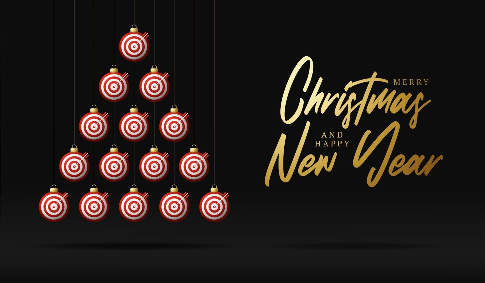 mål dash jul och nyår gratulationskort grannlåt träd. kreativt julgran gjord av målstreck på svart bakgrund för jul- och nyårsfirande. sport gratulationskort vektor