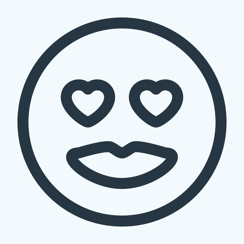 Symbol Emoticon Liebe - Linienstil vektor