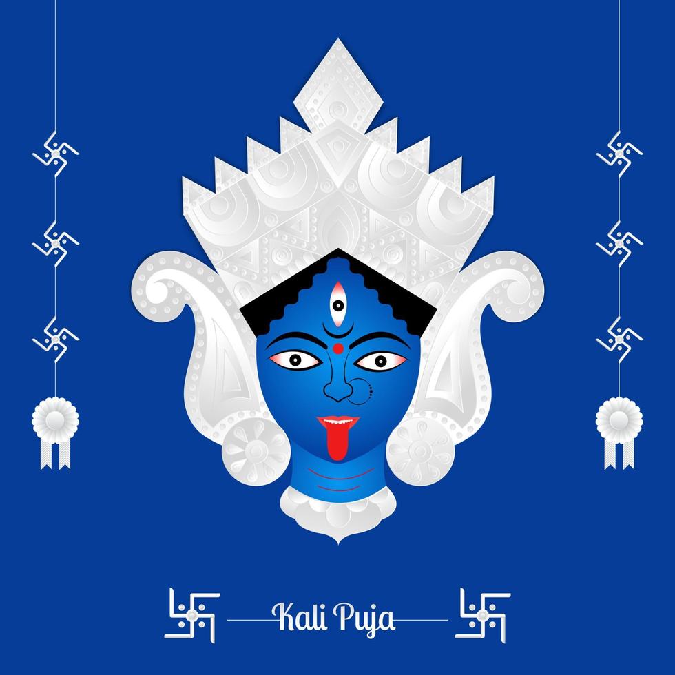 glad kali puja firande sociala medier malldesign vektor