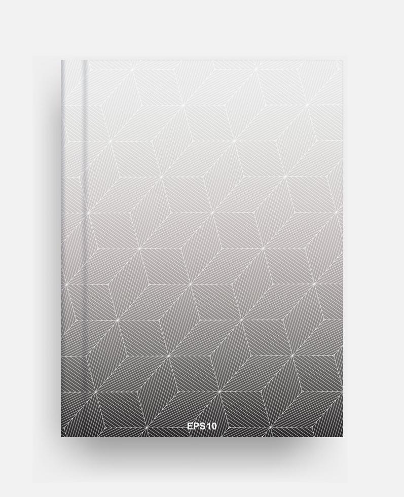 Zeitschriftenschablone mit Abdeckung des geometrischen Halbtonhintergrundes. Notebook-Vorlagenabdeckung für den Hintergrund. Vektor. vektor
