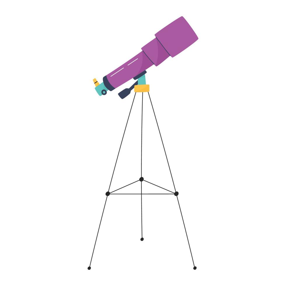 Teleskop handgezeichnete Vektorgrafik für Kinder. Raumkonzept. vektor