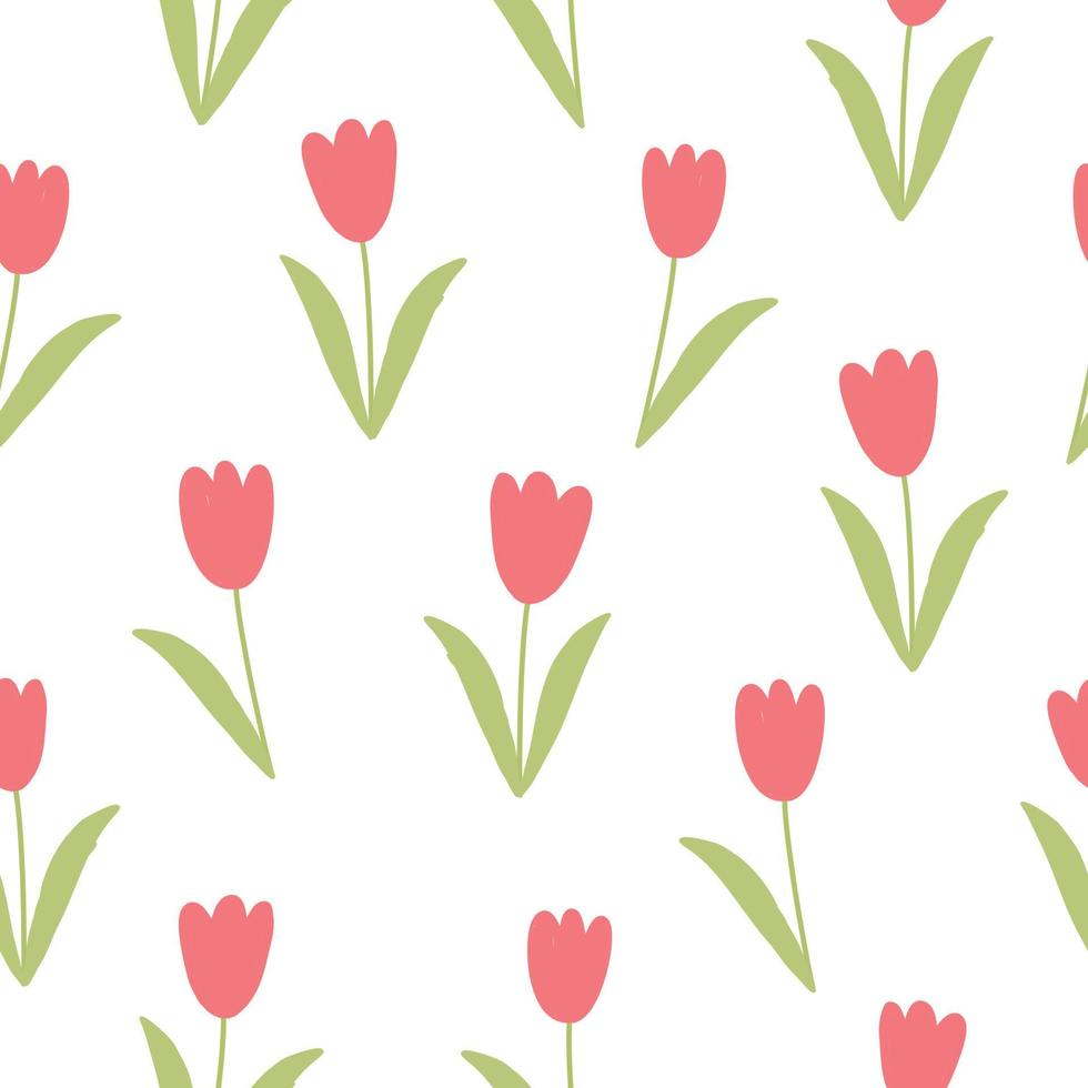 Tulpe nahtlose Muster bunter Blumenhintergrund für Ausdrucke, Tapeten, Stoffe, Textilmode. vektor