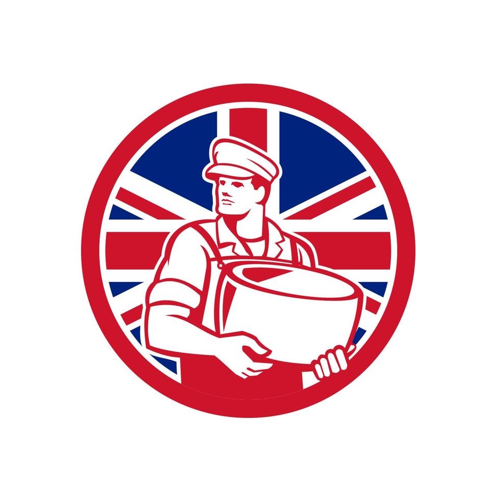 brittisk ostmakare maskot ikon vektor