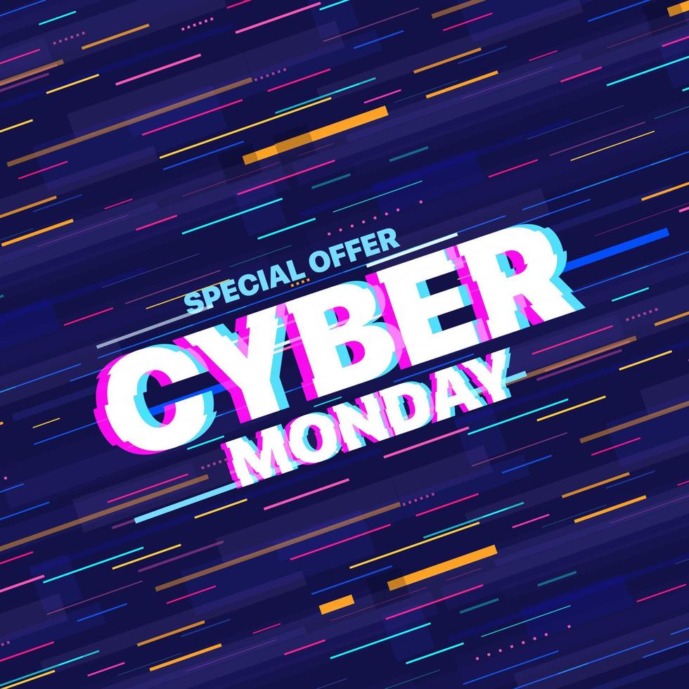 Cyber Monday Vektor-Promo-Banner-Vorlage vektor