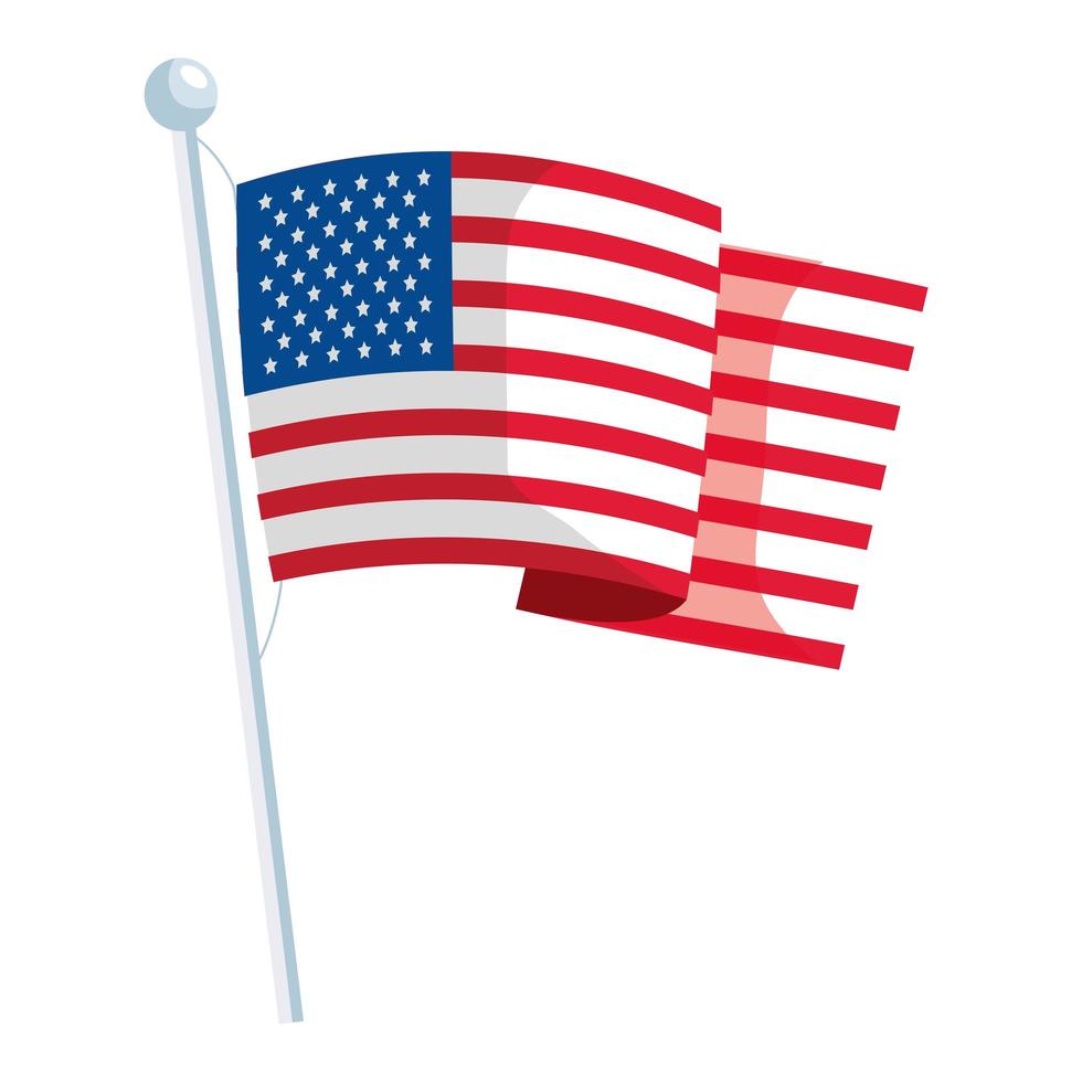 isolierte USA-Flagge vektor