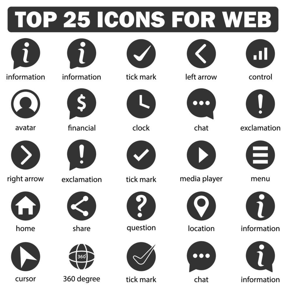Reihe von Icons für Webdesign vektor