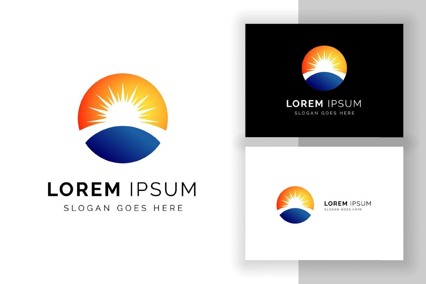 solen logotyp design tecken symbol mall. kreativa solen logotyp illustration. vektor