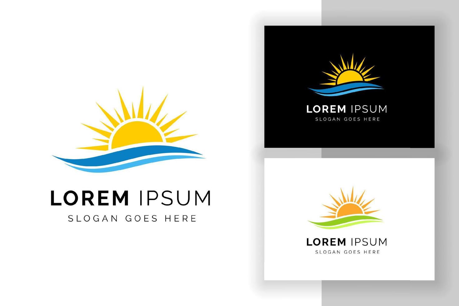 solen logotyp design tecken symbol mall. kreativa solen logotyp illustration. vektor