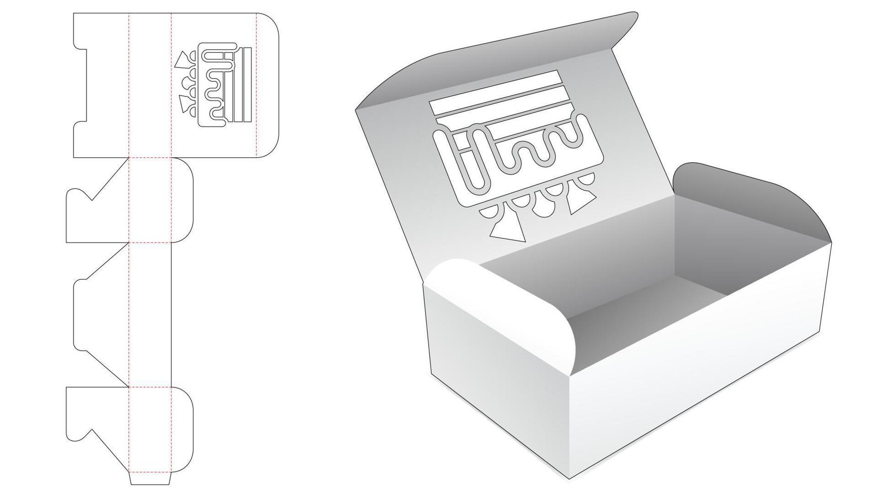 Backbox mit Kuchenfenster Stanzschablone vektor