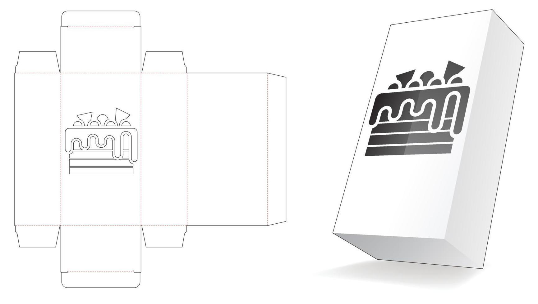 Verpackungsbox mit Kuchenfenster Stanzschablone vektor