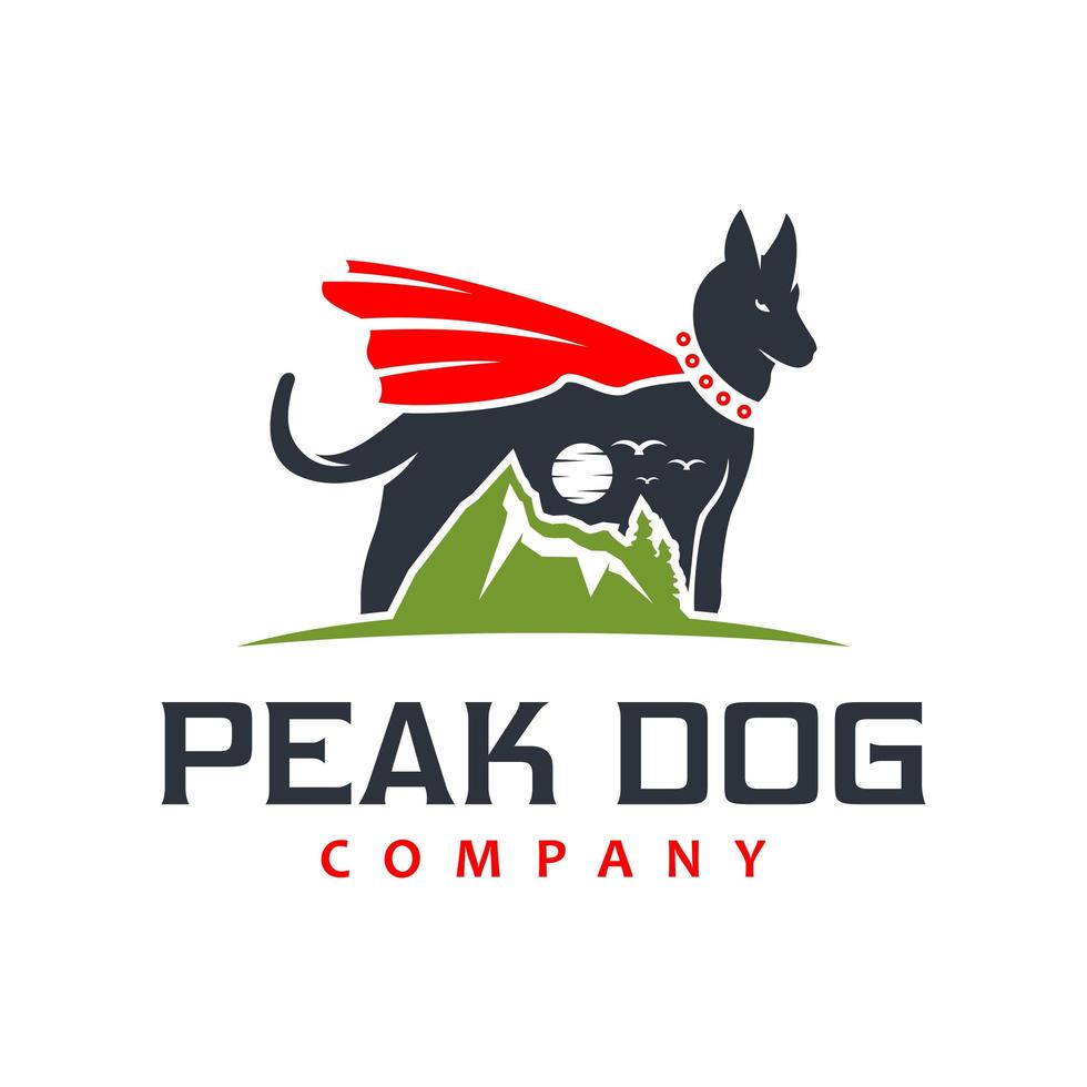 Superhelden-Hund-Tier-Logo-Design vektor