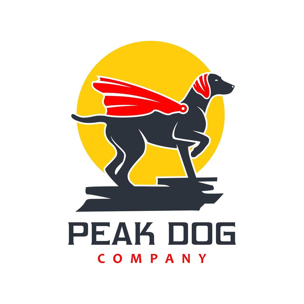 Superhelden-Hund-Tier-Logo-Design vektor