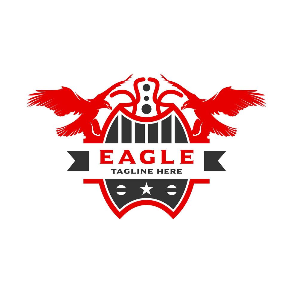 eagle shield logotyp formgivningsmall vektor