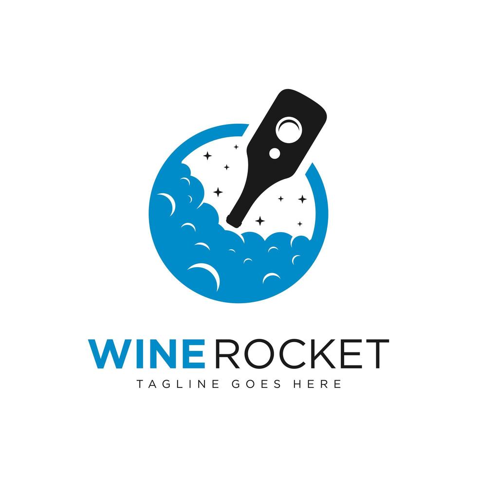 Weinflasche Rakete Vektor-Logo vektor