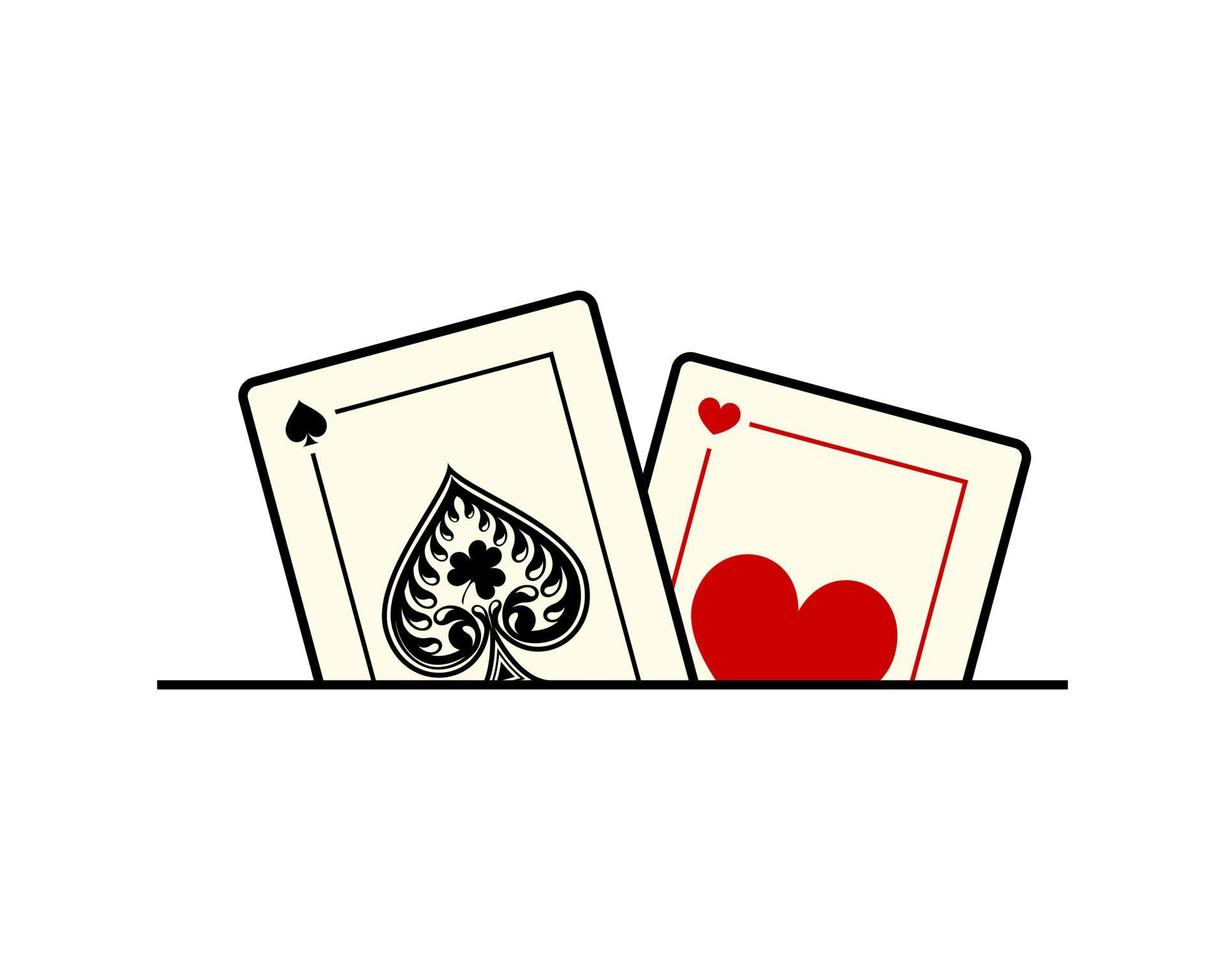Liebe und Pik-Poker-Karte-Vektor-Illustration vektor