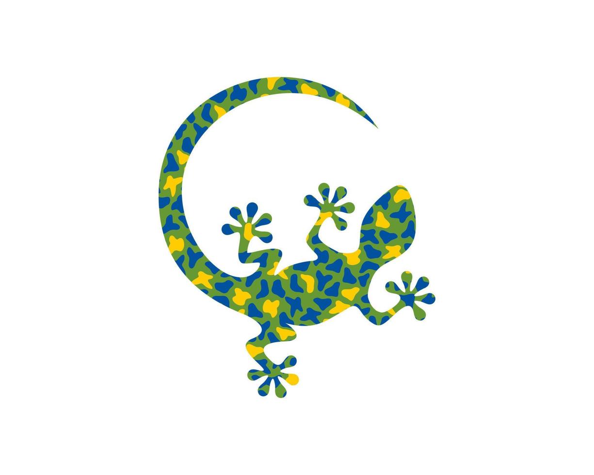 färgglada geckos nyanser bildar en cirkel vektor