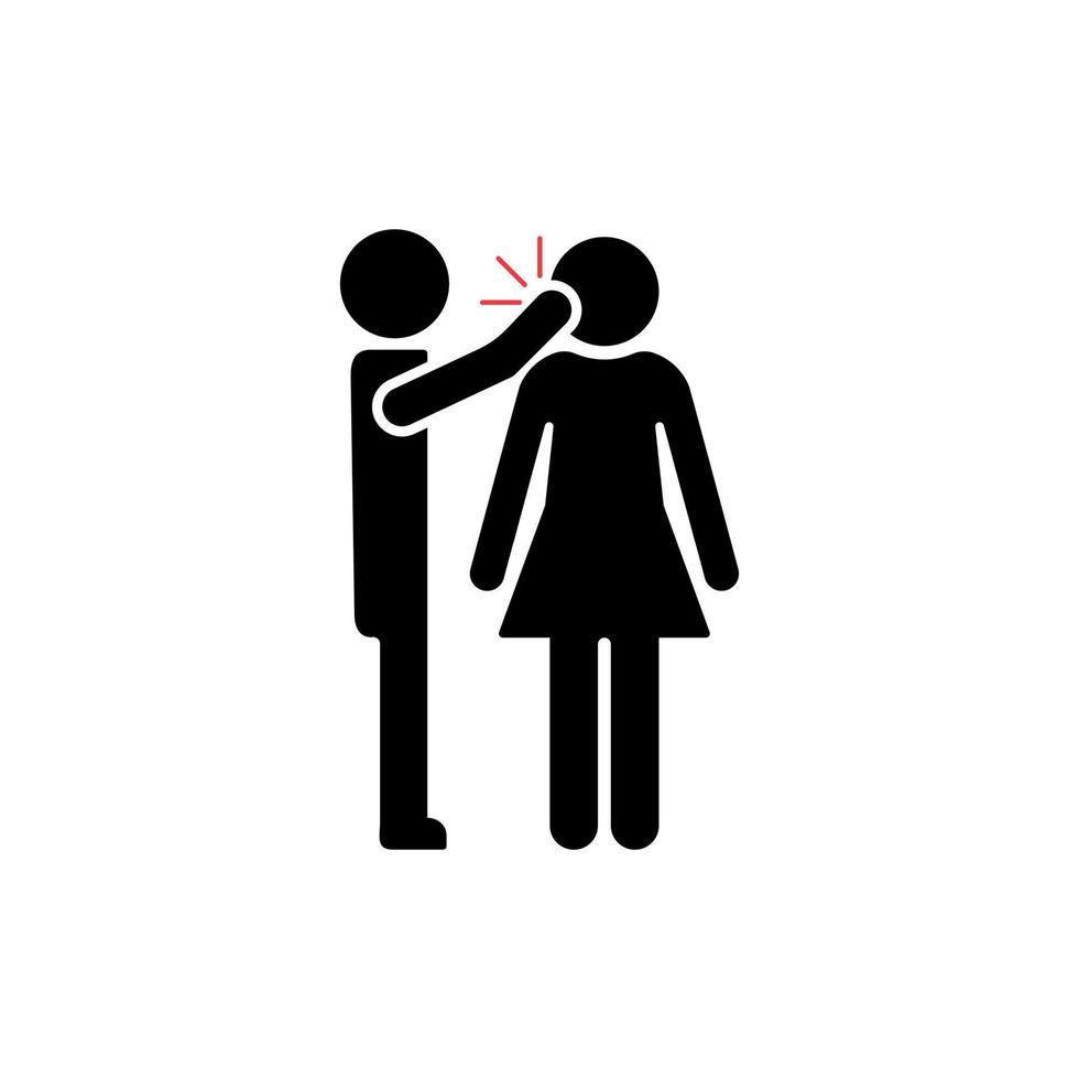 ikon för övergrepp i makar. våld i familjen och diskriminering av kvinnor. förnedring, konflikt, gräl och hat koncept. vektor illustration