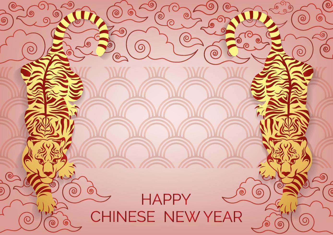 Tiger Jahr 2022 Chinesisches Neujahr Banner Art Design vektor