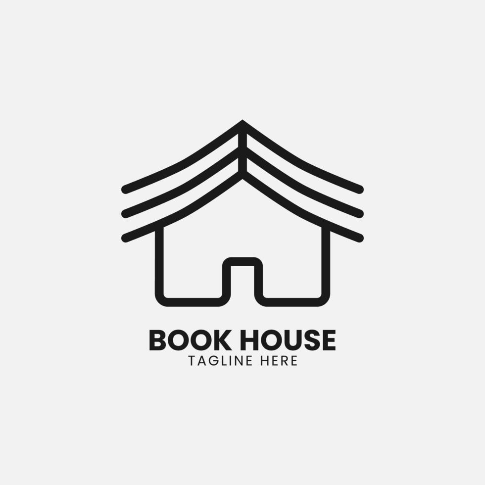bokhus och abstrakt logotypkoncept för företaget, företag, stiftelse, företag, bibliotek, start och företag. vektor