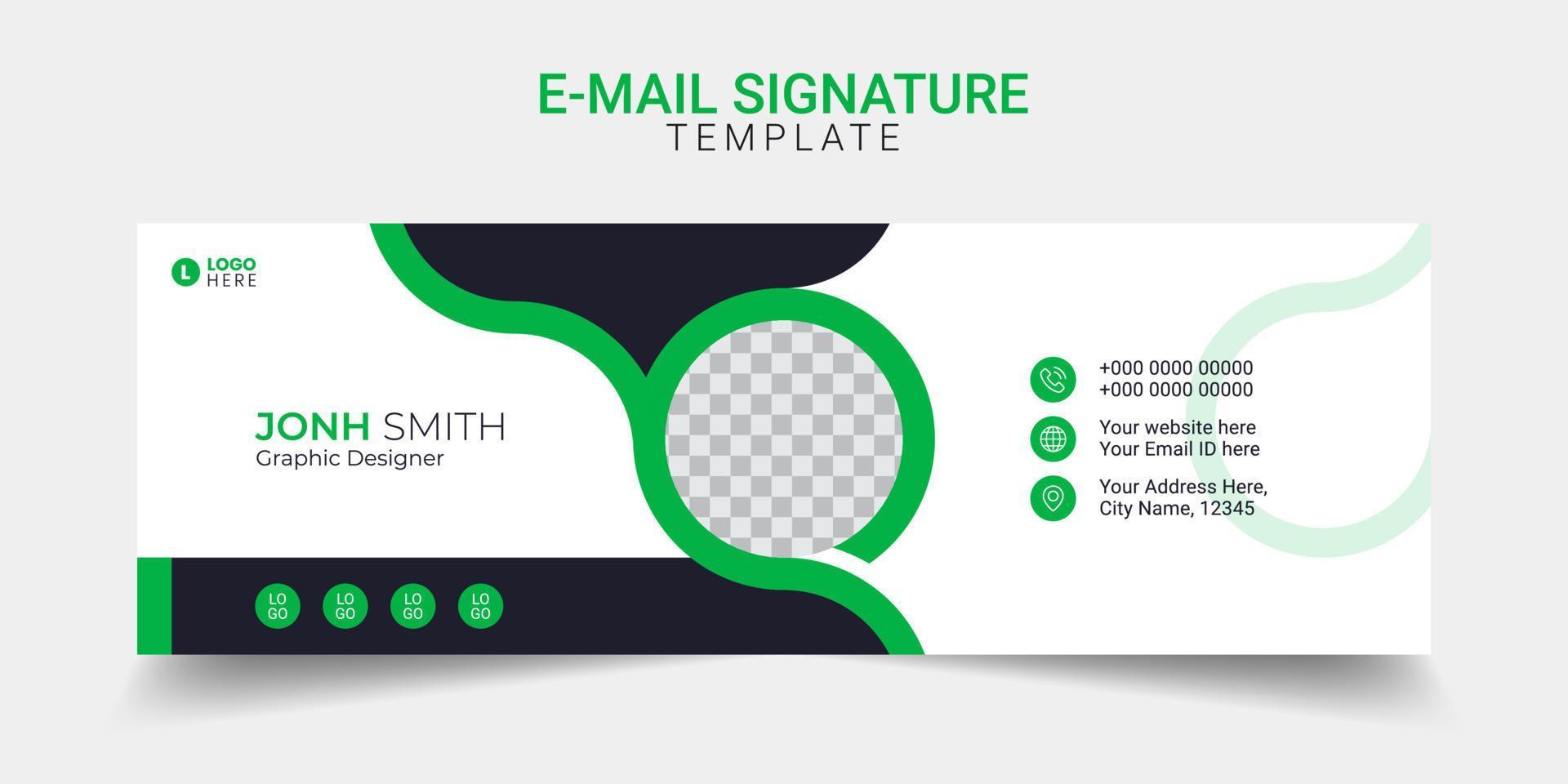 Kreatives E-Mail-Signaturgeschäft modernes Fußzeilen-Vorlagendesign. vektor