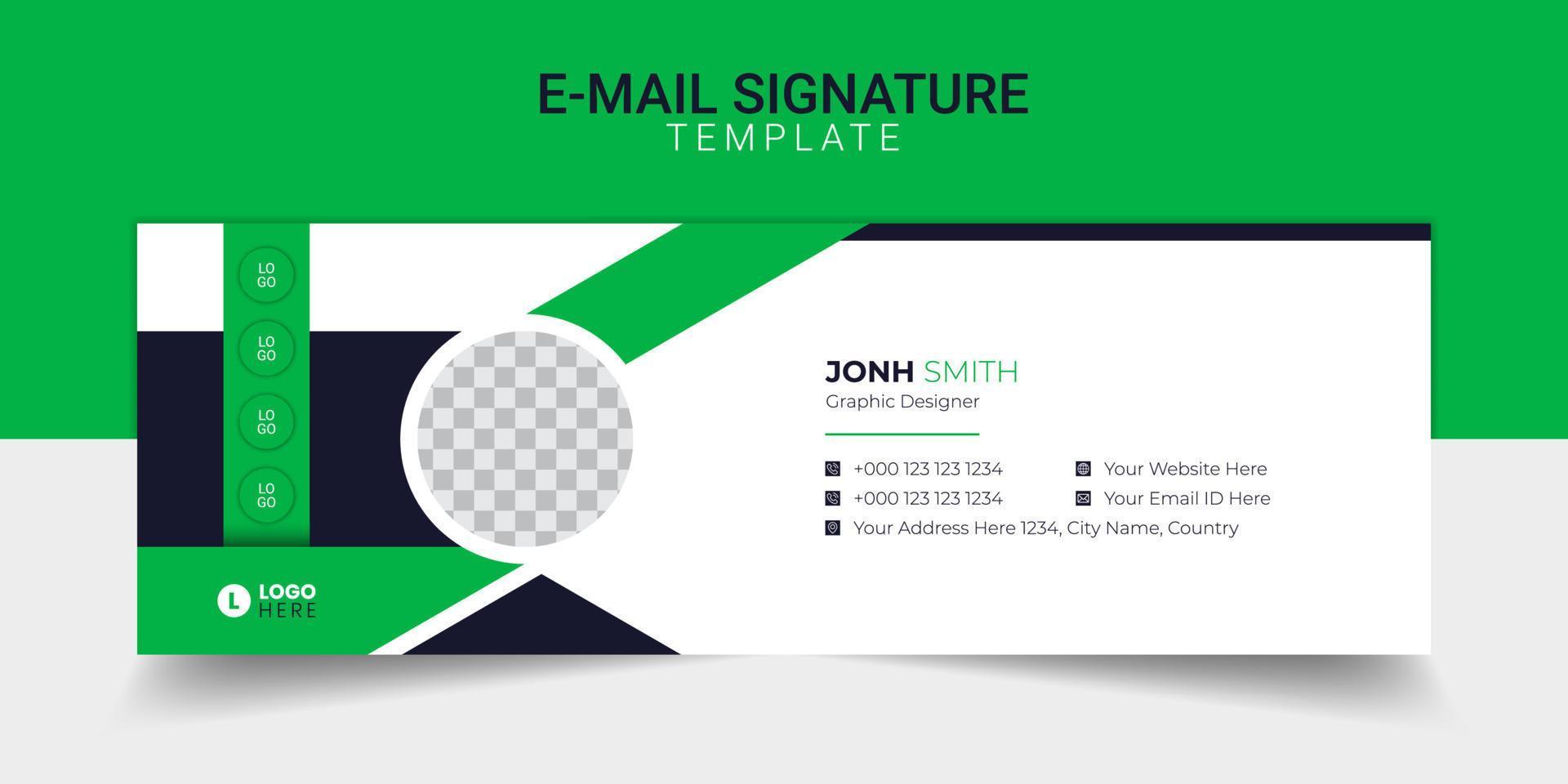 Kreatives E-Mail-Signaturgeschäft modernes Fußzeilen-Vorlagendesign. vektor