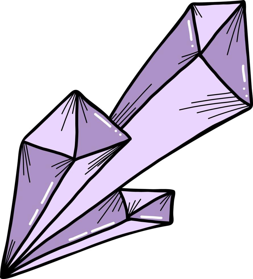 Kristallstein. Vektor-Illustration im handgefärbten Doodle-Stil vektor
