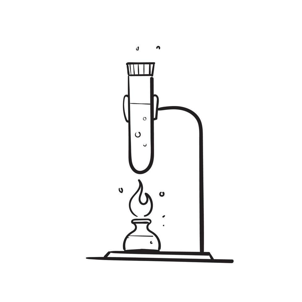 Hand gezeichneter Gekritzellaborausrüstungsillustrationsvektor lokalisiert vektor